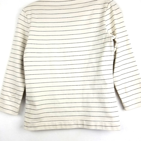 Kate Spade Saturday Ivory Striped Cotton Top Sz S - Picture 6 of 11